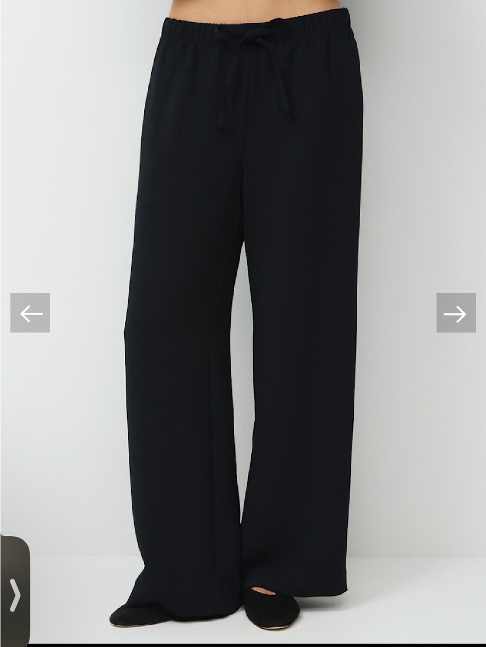 Aritzia The Lodge Pant crepette wide leg women medium black
